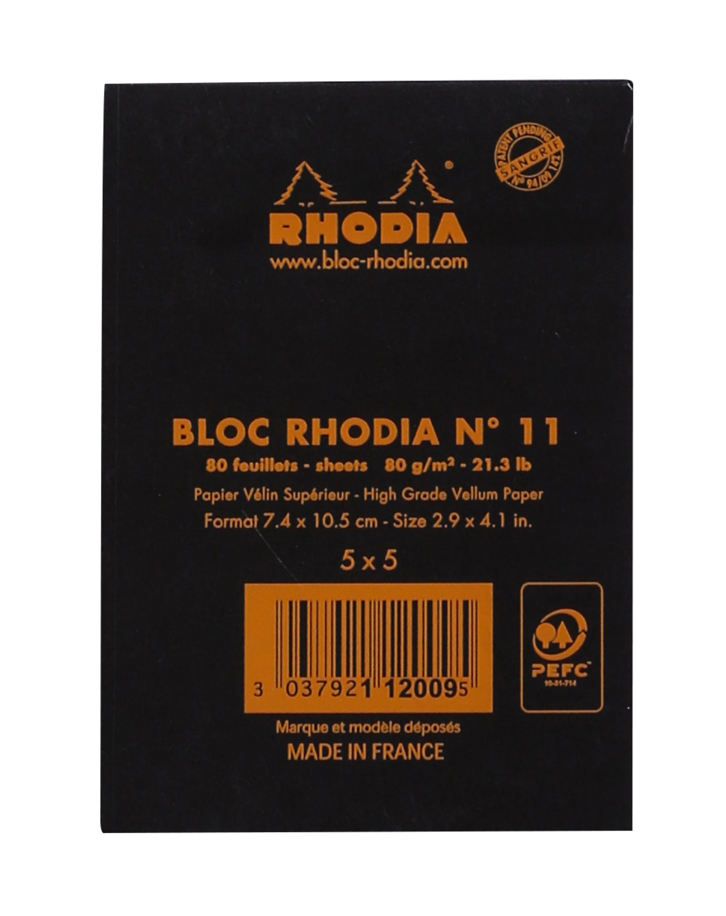 Rhodia Pad 3” x 4” No. 11 (A7) Lined Notepad