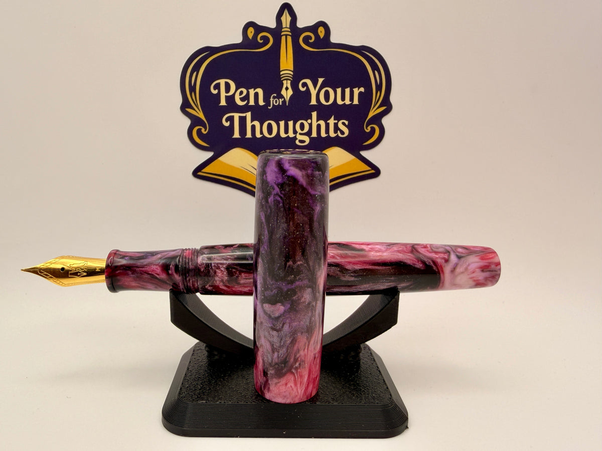 Black Pink Cast Resin Fountain Pen