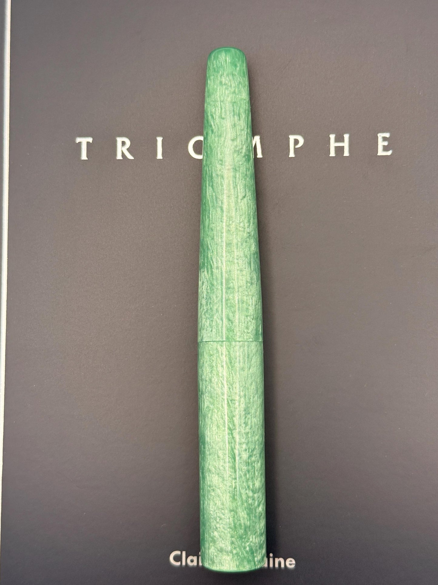 Custom Bespoke Seamless Sage Cast Resin Fountain Pen with Bock Nib