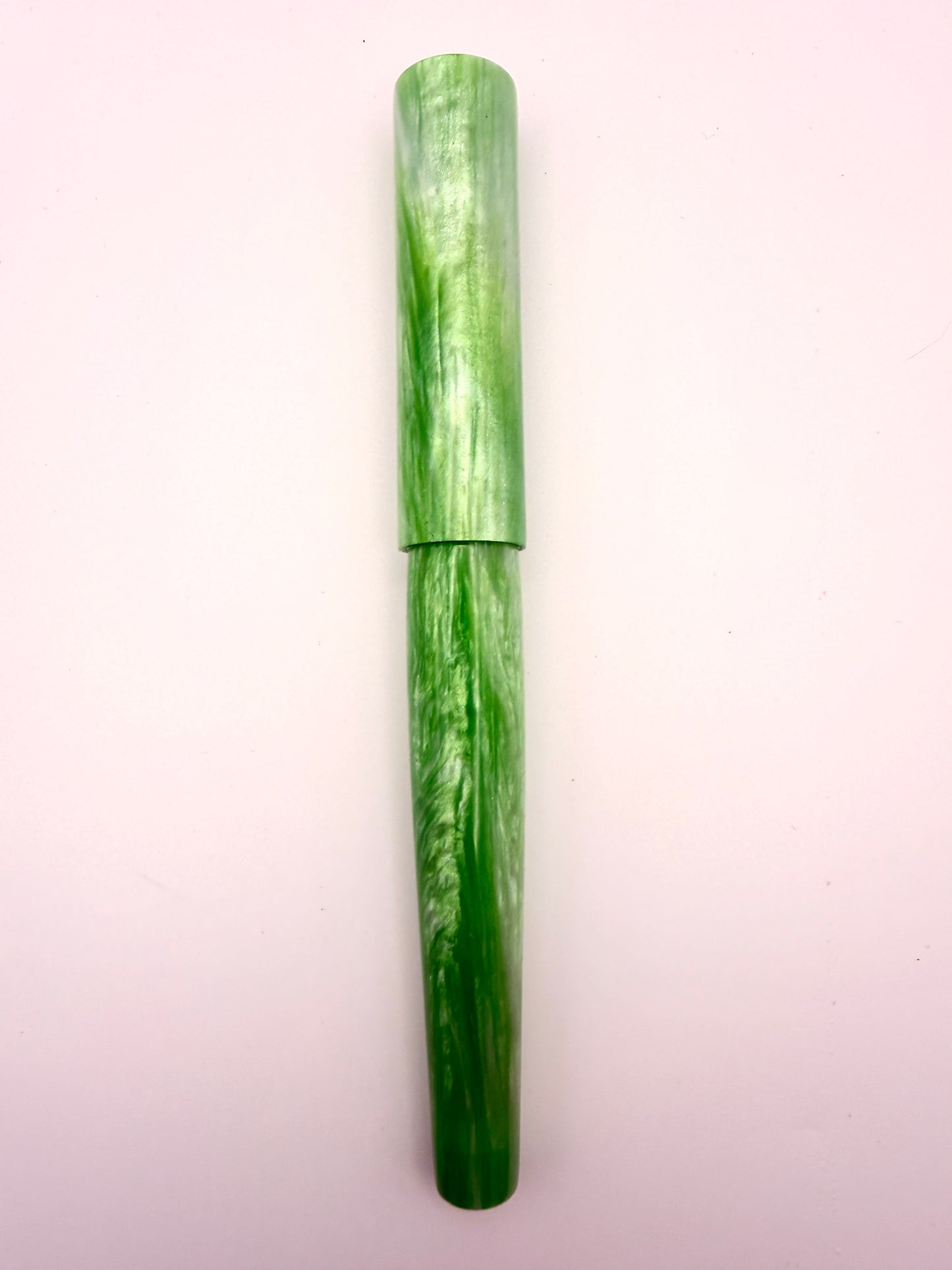 Green and White Resin Fountain Pen