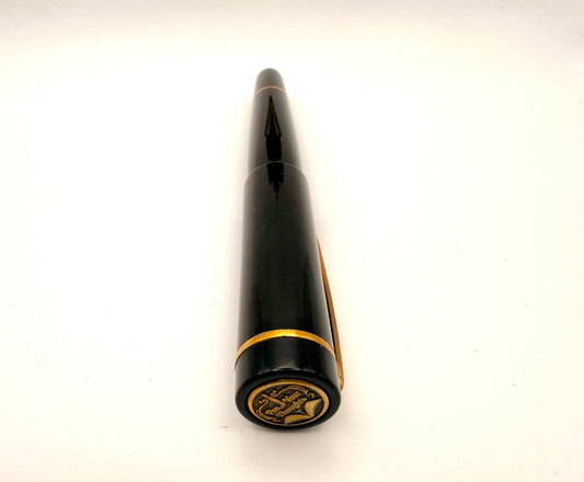 Gigantopithecus Japanese Ebonite Fountain Pen with Brass Accents