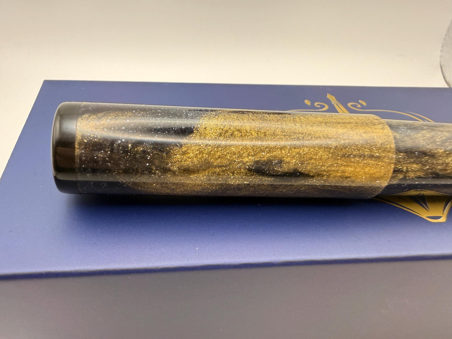 The Ecstasy of Gold Bepoke Fountain Pen with Ebonite End Caps and Replaceable Clip