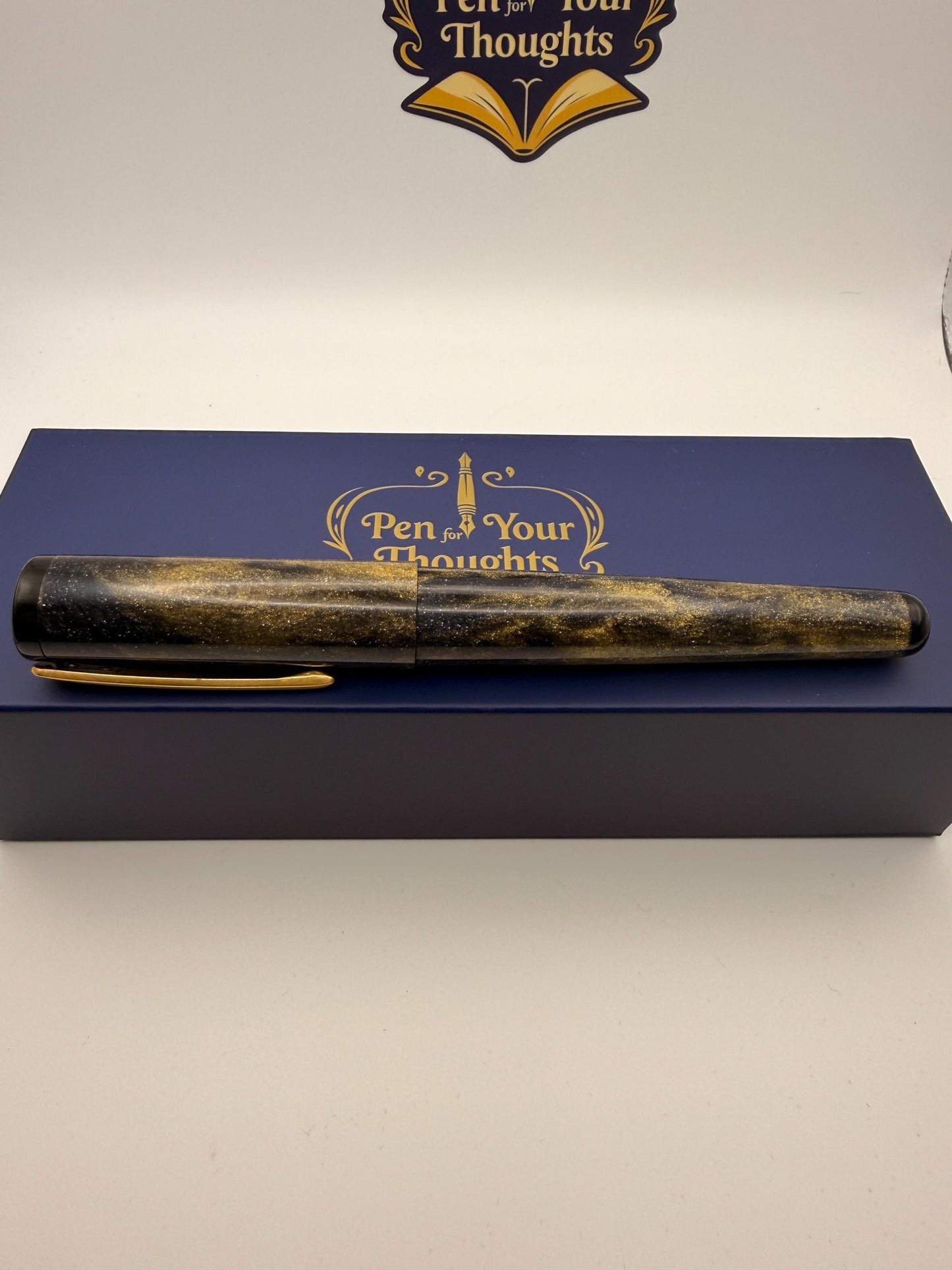 The Ecstasy of Gold Bepoke Fountain Pen with Ebonite End Caps and Replaceable Clip
