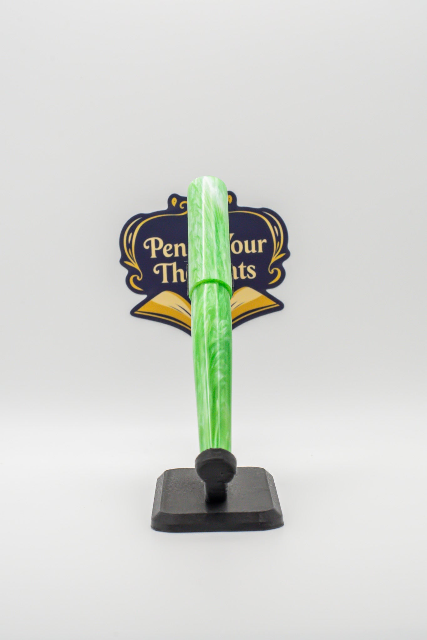 Green and White Resin Fountain Pen