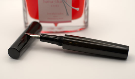 Seamless Black Ebonite Fountain Pen with Bock Nib