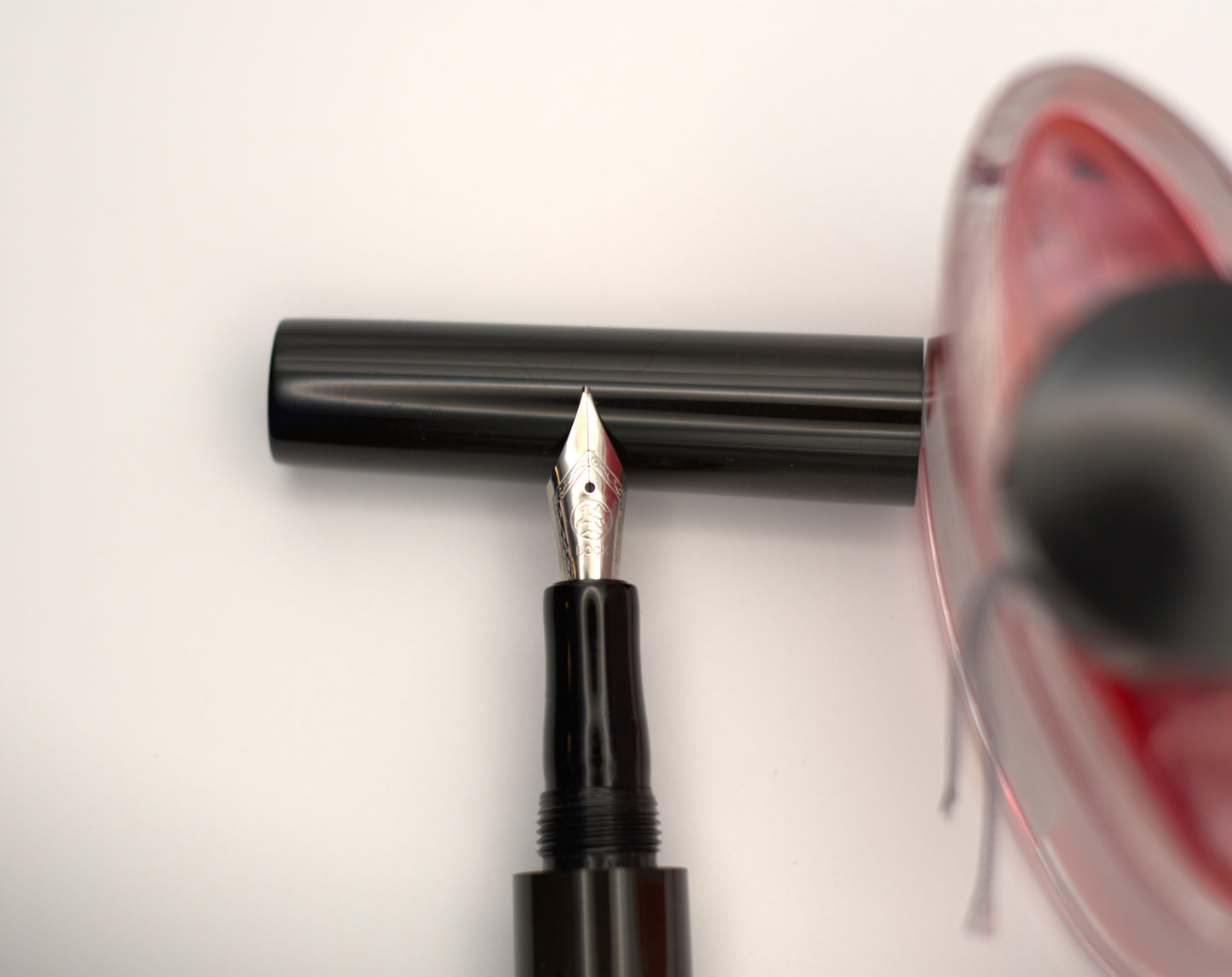 Seamless Black Ebonite Fountain Pen with Bock Nib