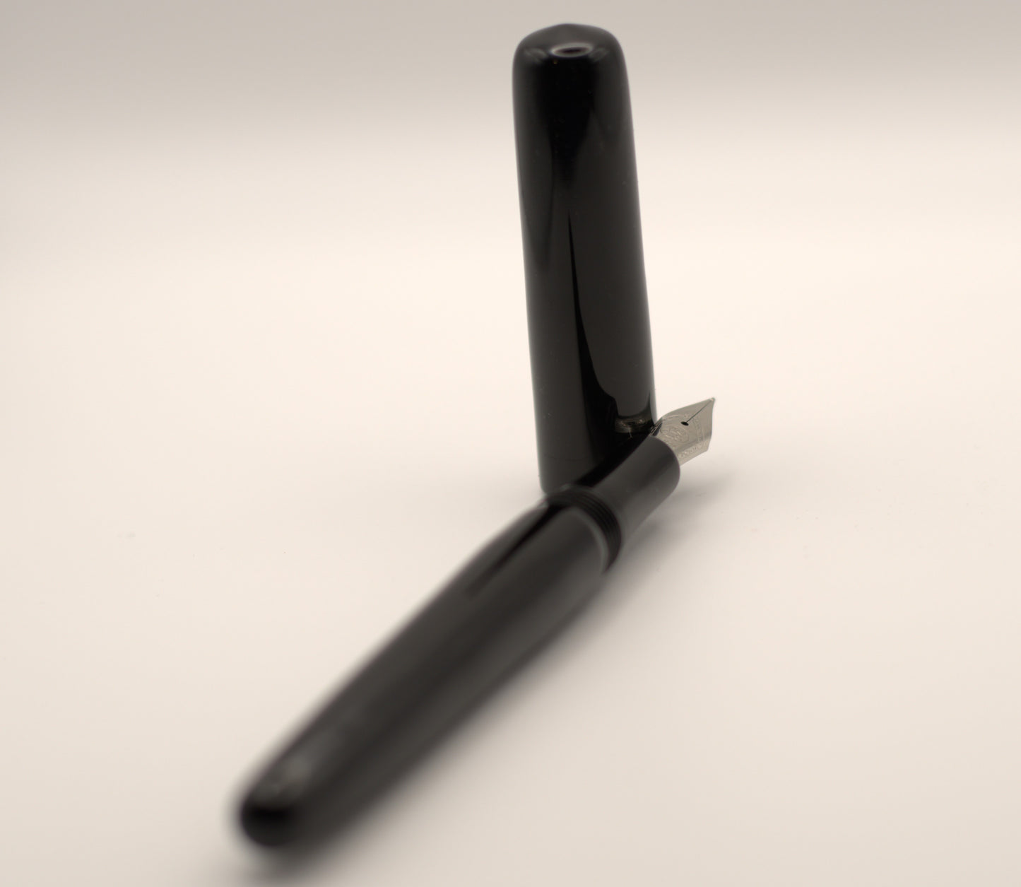 Postable Black Ebonite Fountain Pen with Bock Nib
