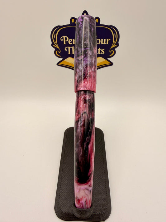 Black Pink Cast Resin Fountain Pen