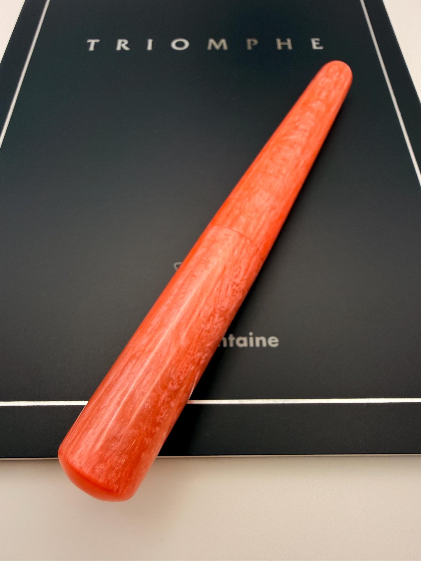 Custom Bespoke Seamless Peach Cast Resin Fountain Pen with Bock Nib