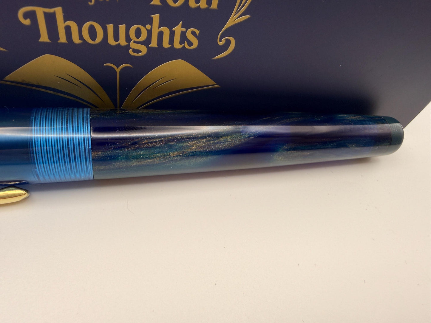 The Royal Glory Bespoke Fountain Pen with Brass Clip, Ebonite End Caps and a Custom Finial