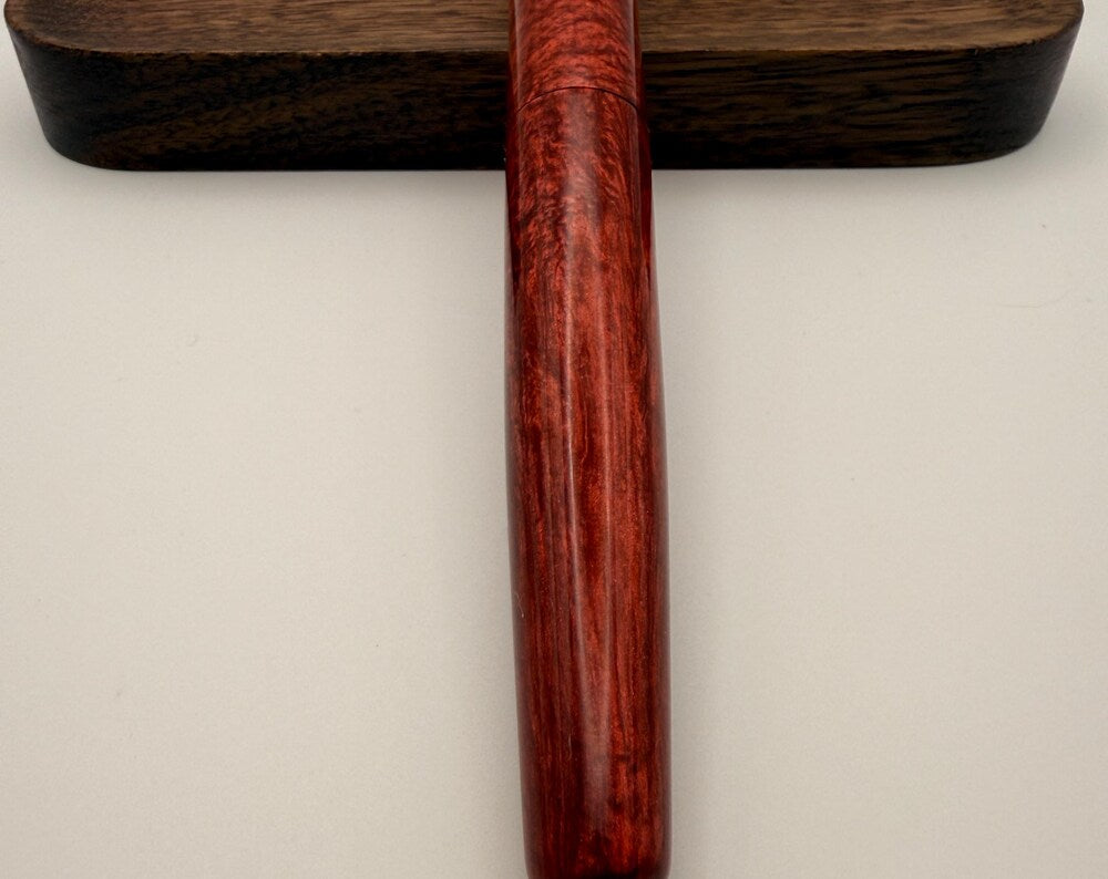 Custom Bespoke Seamless Black and Red Cast Resin Fountain Pen with Bock Nib